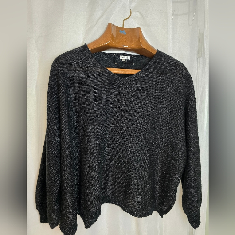 Sioni Black Knit Sweater Small Metallic Sparkle Party